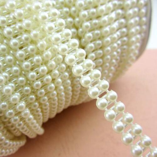 2Meters 9mm(Double 4mm pearls) Craft ABS Half Round Flatback Imitation Pearl Beads Chain For DIY Decoration