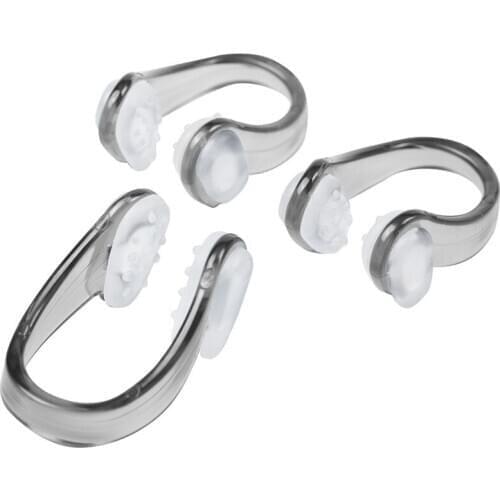 Black Clear Rubber Diving, Swimming Swimming Nose Clip Protection 3 pcs