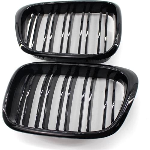 Black Middle exhaust grille Car modified bright black Single line grille For BMW 5 series E39 518i 520i 525i 1999-2003