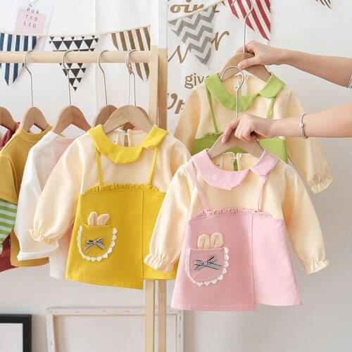 Dresses Baby Girl Doll Collar Casual Cute Spring Newborn Baby Girl Clothes Full Sleeve Toddler Kids Cotton Dresses pocket