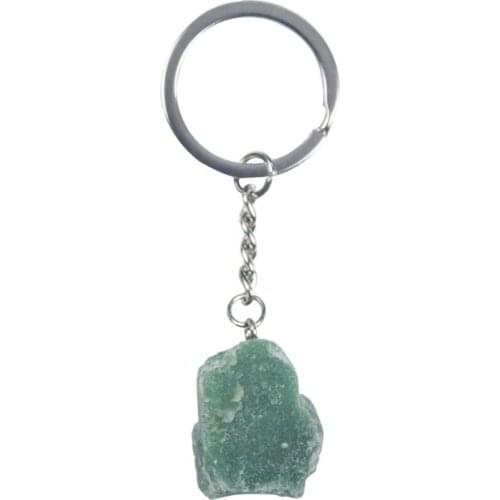 FYSL Silver Plated Circle Irregular Shape Many Colors Quartz Stone Key Chain Attractive Design Jewelry