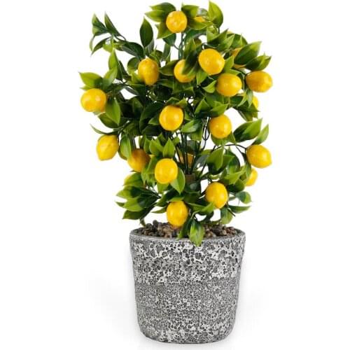 Artificial Lemon Tree In Ceramic Flower Pot Lemon Tree Artificial Plant