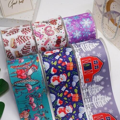 Cartoon characters printed grosgrain ribbon 46341