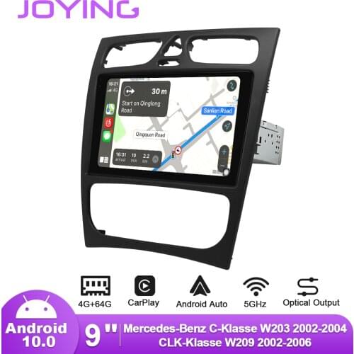 Joying 1 din Radio Android Car Stereo 9 Inch Central Multimedia Players For Mercedes-Benz C-Klasse W203 2002-2004 W209 2002-2006