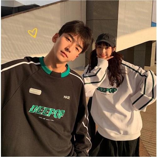 Mens and womens college style for fall/winter 2021 new hip-hop tops Korean students loose couples sweatshirt