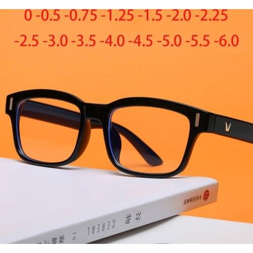 -0.5 -0.75 -1.0 To -6.0 Prescription Eyeglasses 1.56 Aspheric Lens Myopia Glasses For Unisex Literary Student Diopters Glasses