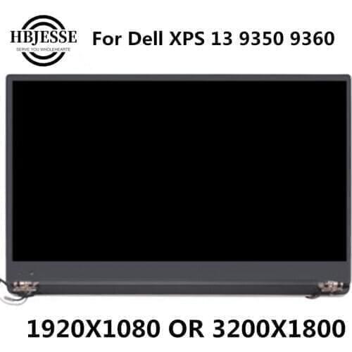 Original 13.3" QHD LCD Touch Screen Replacement for Dell XPS 13 9350 9360 Top Full LED Display Digitizer Glass Assembly