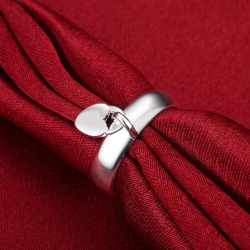 925 sterling silver romantic heart lock Couple ring size 6/7/8/9/10 Fashion LOVE Wedding Party Holiday gifts brands fine Jewelry