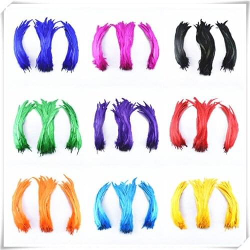 Wholesale Natural dyed Rooster tail Feathers100pcs/lot 25-45CM DIY Craft/Dress/wedding decoration plumes and feathers for crafts