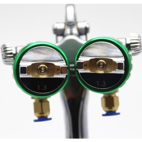 Double nozzle spray gun, pressure feed spray gun, nano chrome paint spraying machine, double head pneumatic spraying machine