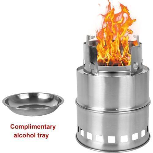 Portable folding stainless steel wood burning camping stove/Home BBQ Stove/Alcohol Stove For hiking camping Survival Stove