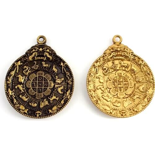 Seiko Tibet Pure Bronze Manjusri 12 Zodiac, Nine Palaces, Eight Diagrams, Buddha Brand, Dropping Town House Waist Brand