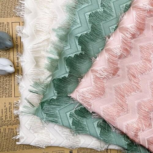 Wavy fringed chiffon fabric jacquard cut flower DIY womens skirt hair beard shirt European and American fashion fabric