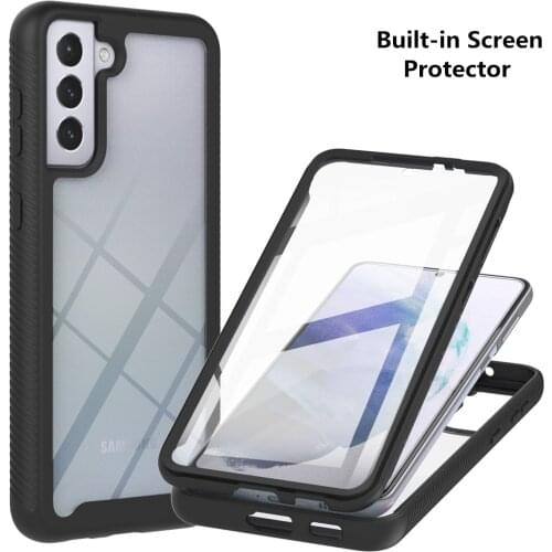 Buit-in Screen Protector Phone Case For Samsung Galaxy S20 FE 4G S20 Fan Edition S20 Lite S21+ 5G S21 Plus Note 20 Back Cover