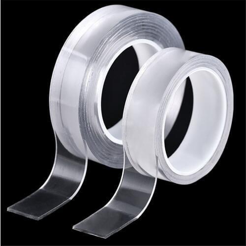 Custom Made Multi-function NANO Traceless Double Sided Adhesive Tape Grip Washable Reusable Sticker 3cm x 1m 3m 5m Transparent