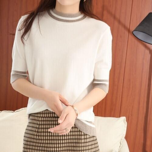 Autumn Womens Sweaters Half Turtleneck Mid Sleeve Wool Knit Tops Female Pullovers Clothing Pull Femme Soft Jumpers 3 Colors