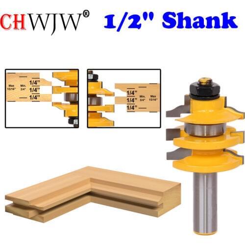 1 pcs 1/2" Shank Rail & Stile Router Bit Ogee Stacked Wood Cutting Tool woodworking router bits- Chwjw 12121