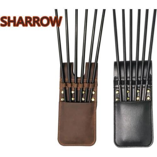 1Pc Hunting Archery Pocket Quiver Arrow Storage Leather Quiver Waist Hip Pocket Quiver Outdoor Shooting Practice Accessories