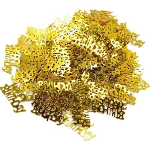 1 pack Happy Birthday Confetti Gold Letter Confetti for Balloon Wedding Birthday Party Table Scatters Decorations