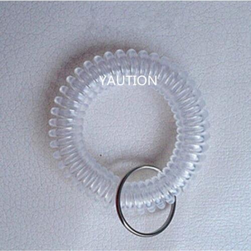 2 PCS Spiral Wrist Coil Key Chains / New in Sealed Bag / white