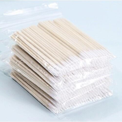 200/100Pcs Natural Wooden Cotton Swab 7/10CM Disposable Cosmetics Makeup Cleaning Stickers Multi-Function Grafting Extension