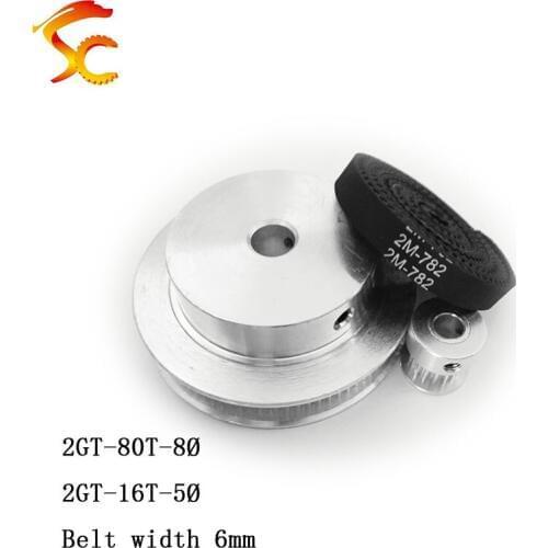 782-GT2-6mm High quality,Timing Belt Pulley GT2 80 teeth 16 tooth Reduction 3D printer accessories belt width 6mm,Bore 8&5mm