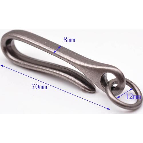 5pc 70mm Heavy Duty Solid Brass Quality Car KeyChain KeyRing Belt U Hook Jean Wallet Chain Accessories FOB Clip