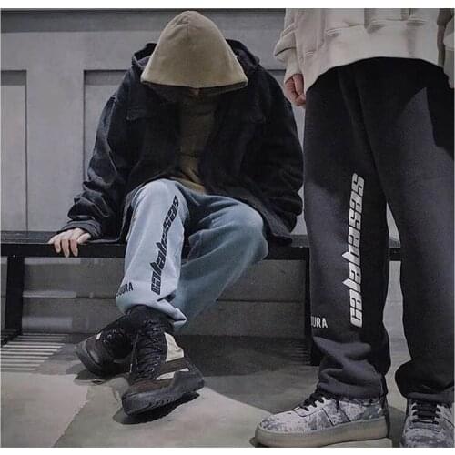 Calabasas Sweatpants Men Women Hip Hop Season 5 kanye West Calabasas Pants Embroidery Logo Kardashian Trousers