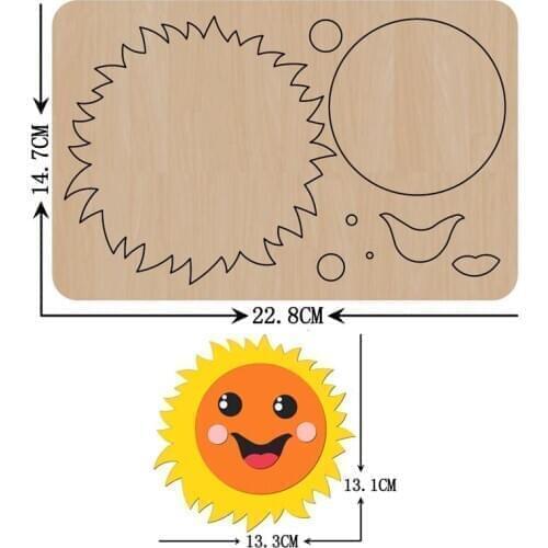 Smiley Gear Sun Cutting Wood Dies DIY New Keychain Pendant Leather Bag Suitable For Common Die Cutting Machines on the Market