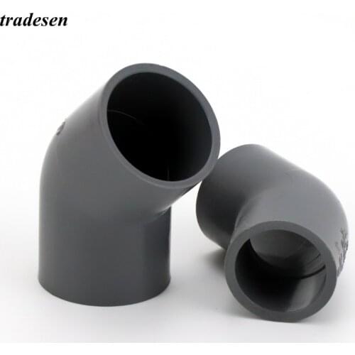 1pcs Gray PVC Inner Diameter63-250mm Water Supply Pipe Fittings 45 degrees Elbow Connectors Plastic Joint Irrigation Water Parts
