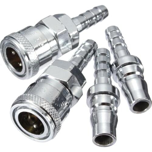 2 set 4pc Male Female 8mm Gas Hose Copper Nozzle Quick Release joint Connector Caravan BBQ SH+PH