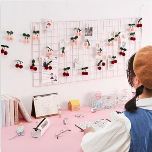 1 String 3Colors Bayberry Felt Ball Handmade Garland String Hanging Ornaments Hair Ball Wall Hanging Pendant Room Decoration