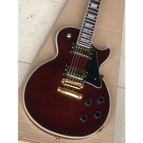 2021 Top quality FPLP-3069 Dark red color solid mahogany body ebony fretboard gold hardware custom LP electric guitar