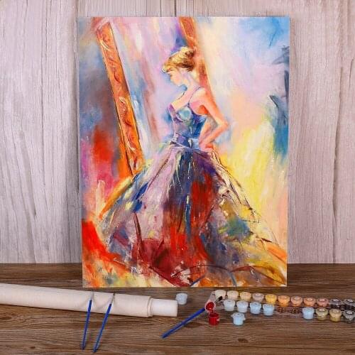 Ballet Woman DIY Painting By Numbers Complete Kit Acrylic Paints 40*50 Canvas Pictures Wall Decoration For Wholesale