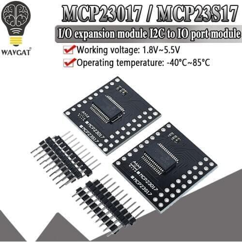 MCP23017 Serial Interface Module IIC I2C SPI MCP23S17 Bidirectional 16-Bit I/O Expander Pins 10Mhz Serial Interface Module