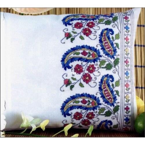 Huochen-Blue Badam Pattern 26-42 Cross Stitch Set Cross-stitch Kit Embroidery Needlework Craft Packages Cotton Fabric Floss