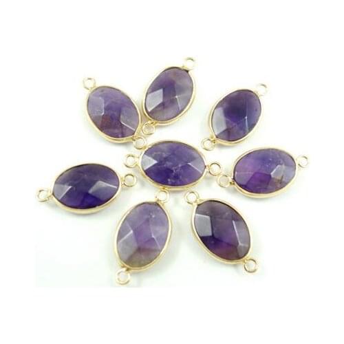 Natural stone Quartz crystal Turquoises tiger eye Bracelet Connector Pendant for diy Jewelry making necklace Accessories12pcs