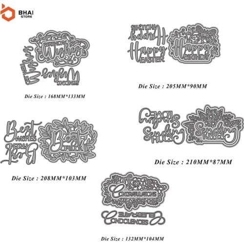 2021 New Lace Word Frame Metal Cutting Dies and Stamps DIY Scrapbook Photo Album Decorative Embossing Paper Cards