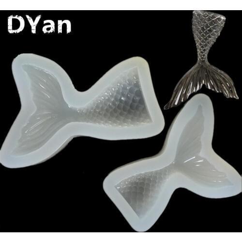 New Mirror Large Trumpet Mermaid Tail Dijiao UV Glue Silicone Mold Accessories Mobile Phone Case C022