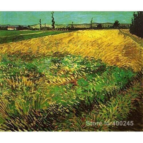 Wheat Field with the Alpilles Foothills by Vincent Van Gogh Oil painting reproduction home decor Hand painted High quality