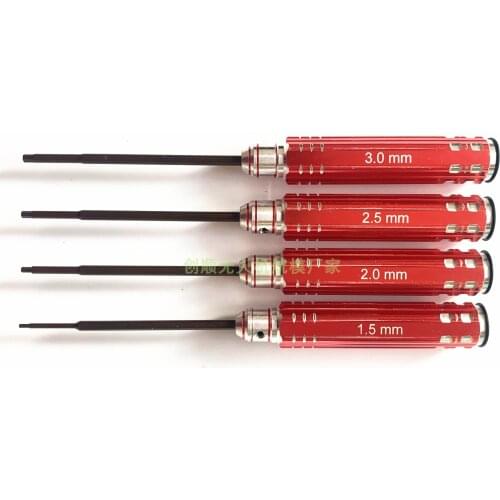 RC Tools 4 pcs hex screw driver set titanium plating hardened 1.5 2.0 2.5 3.0mm screwdriver For Rc helicopter Rc toys (1 set) 4