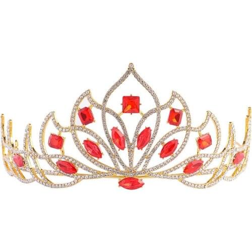 Luxury Princess Crystal Tiaras Crowns Petals Headband Girls Bridal Prom Crown Wedding Party Accessories Hair Jewelry