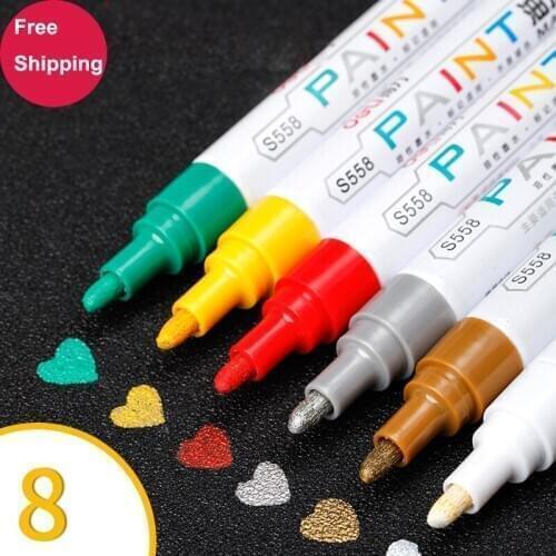 Paint Pen Waterproof Permanent Oily Paint Marker Pen Shoe Graffiti Tires Pen CD Mark Metal Wood School Art Writing Tool