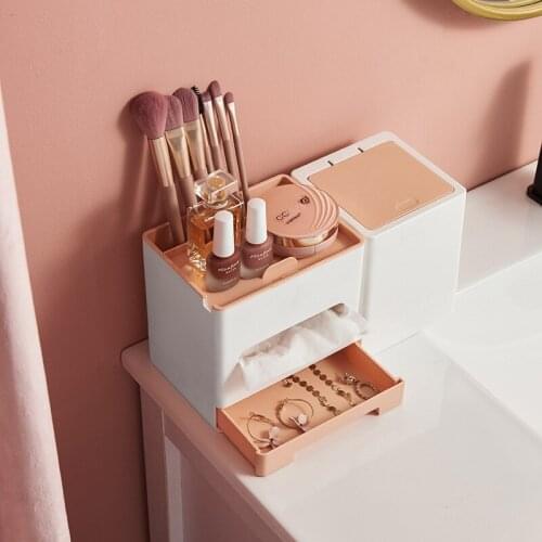 Desktop Tissue Box Living Room Coffee Table Remote Control Non-slip Storage Box Multifunctional Practical Simple Storage Box