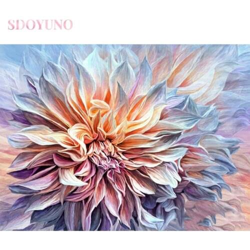 SDOYUNO DIY Painting By Numbers Flowers Canvas Drawing Acrylic Paint By Numbers Figure Oil Painting HandPainted Home Decor Gift