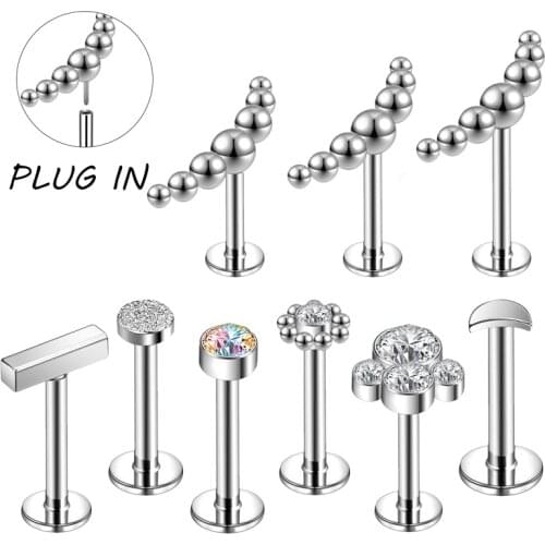 AOEDEJ 16G Crystal Lip Piercing Stainless Steel Industrial Barbell Piercing Star Heart Shape Helix Tragus Piercing Jewelry Women