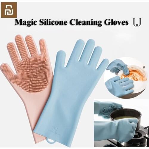 Youpin JORDAN & JUDY Magic Silicone Cleaning Gloves Kitchen Heat Insulation Gloves Pot Pan Oven Mittens Cooking Gloves
