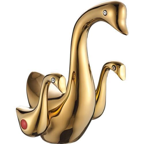 Chrome/Gold/Black Oil Brushed Basin Faucet brass bathroom faucet double handle Swan Wash Faucet Hot and Cold Sink Faucet Mixer
