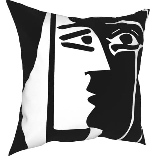 Pablo Picasso The Kiss Signature Pillowcase Printed Fabric Cushion Cover Decor Pillow Case Cover Home Square 45X45cm