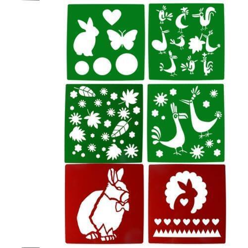 20x20cm Animal Flowers Cake Stencils Photo Album Template Wall Paiting Stencils for Wedding Party 6pcs/set